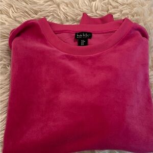 Hot Pink Crewneck Sweatshirt by Nicole Miller size M